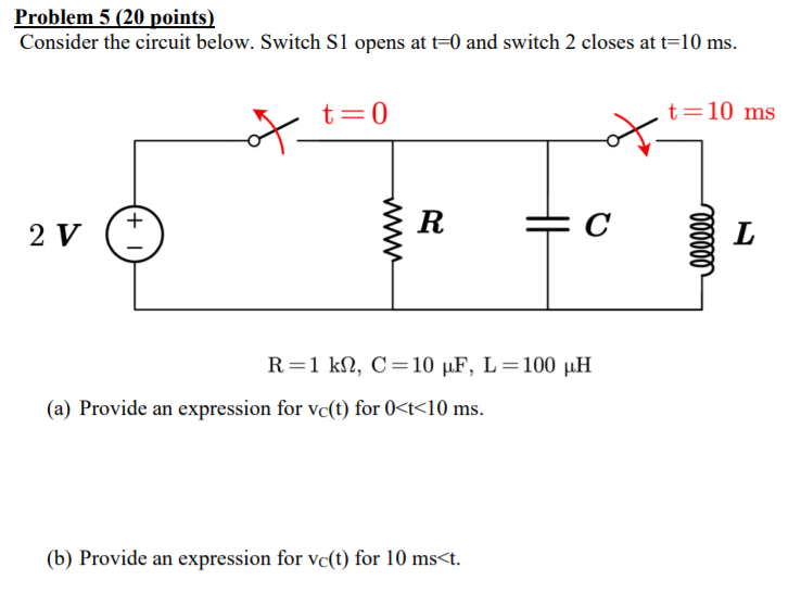 Solved Problem 5 (20 Points) Consider The Circuit Below. | Chegg.com