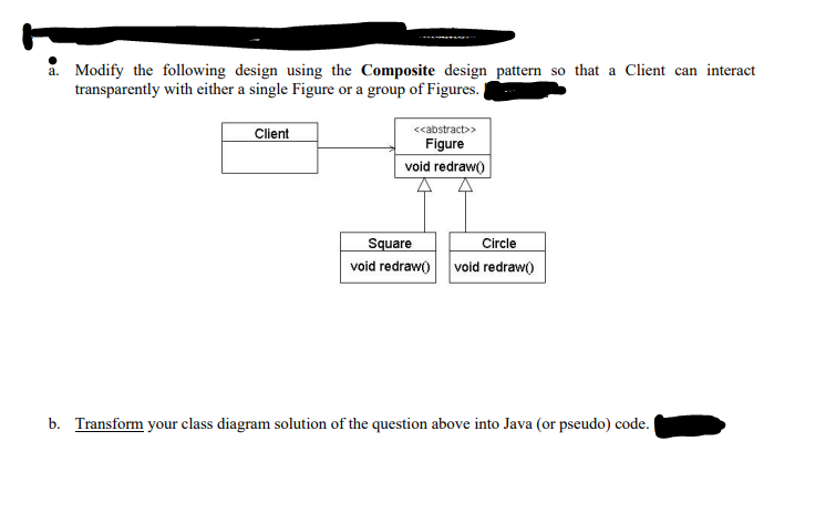 Solved a. Modify the following design using the Composite | Chegg.com