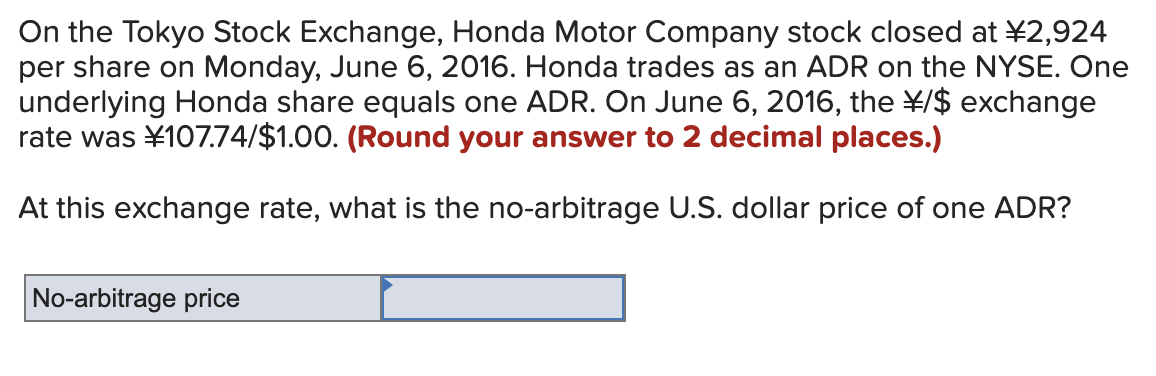 honda motor company stock price