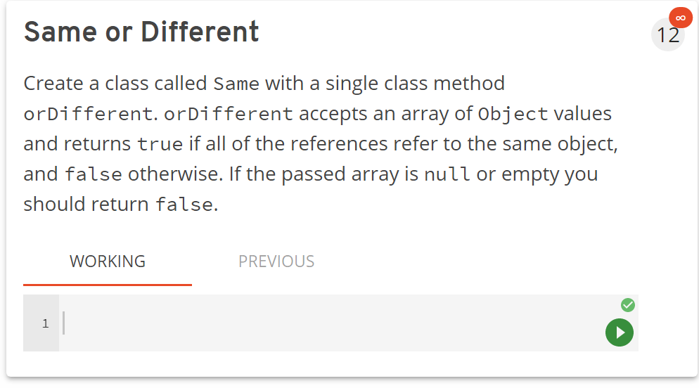 Solved co Same or Different 12 Create a class called Same | Chegg.com