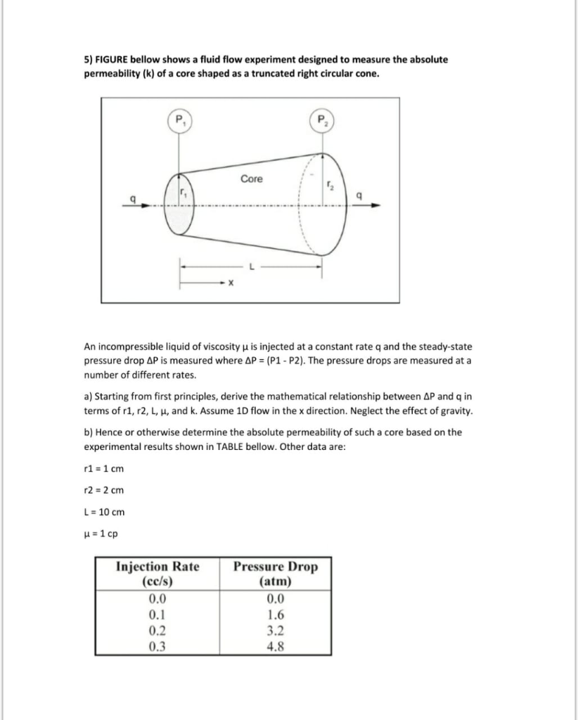 Solved 5 Figure Bellow Shows A Fluid Flow Experiment Chegg Solved 5 Figure Bellow Shows A Fluid Flow Experiment Chegg