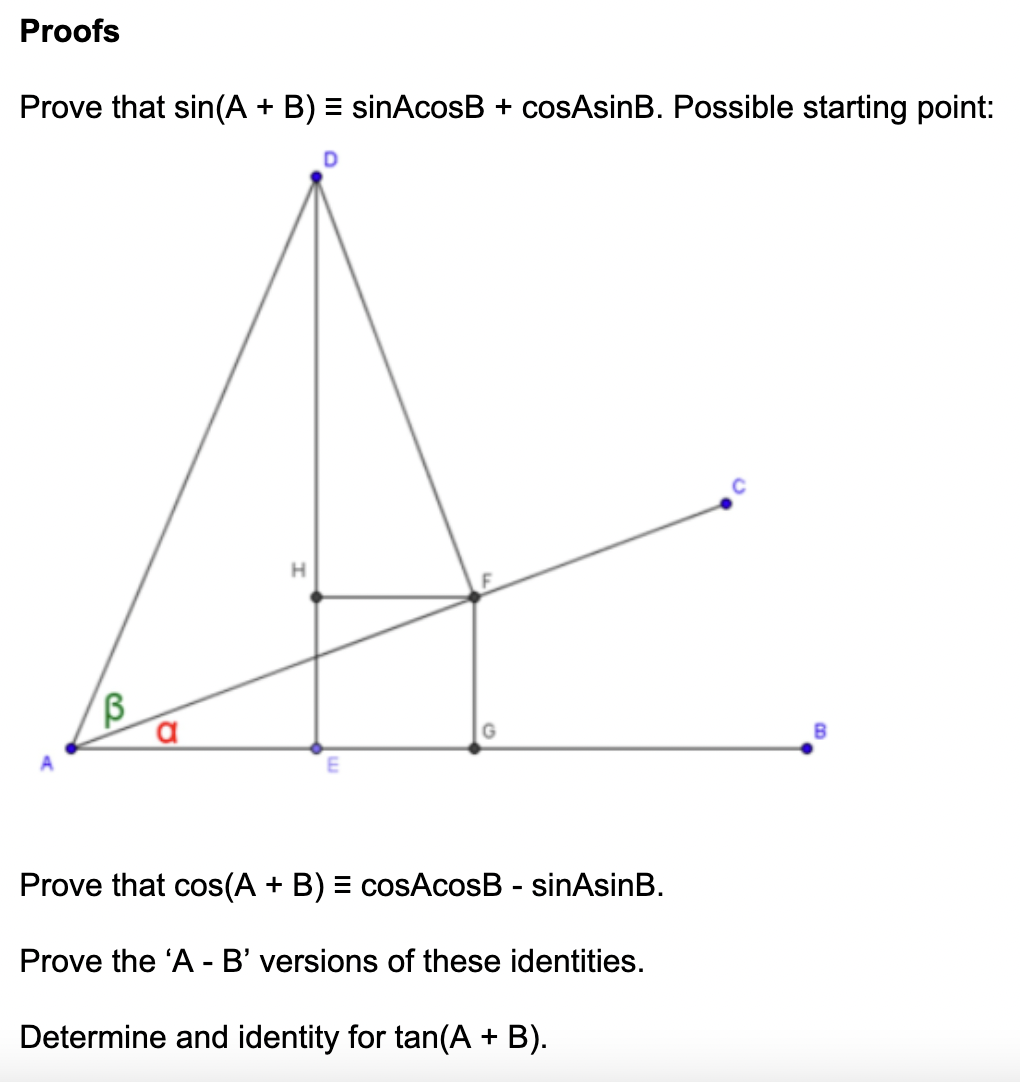 Solved Proofs Prove That Sin(A + B) = SinAcosB + CosAsinB. | Chegg.com