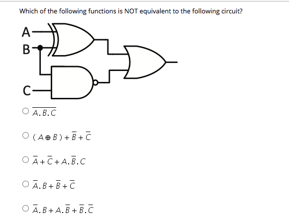 Solved Which of the following functions is NOT equivalent to | Chegg.com