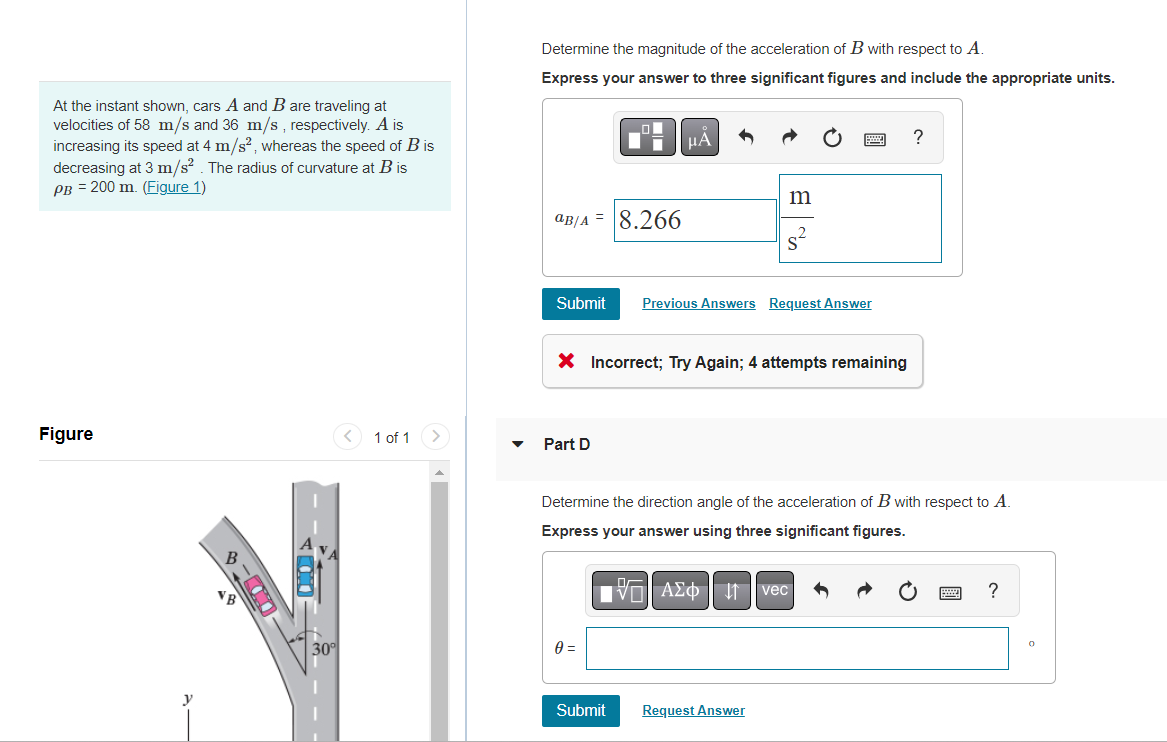 Solved Determine The Magnitude Of The Acceleration Of B With | Chegg.com