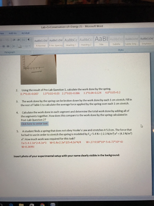 Solved Lab+5+Conservation+of+Energy (1) Microsoft Word | Chegg.com