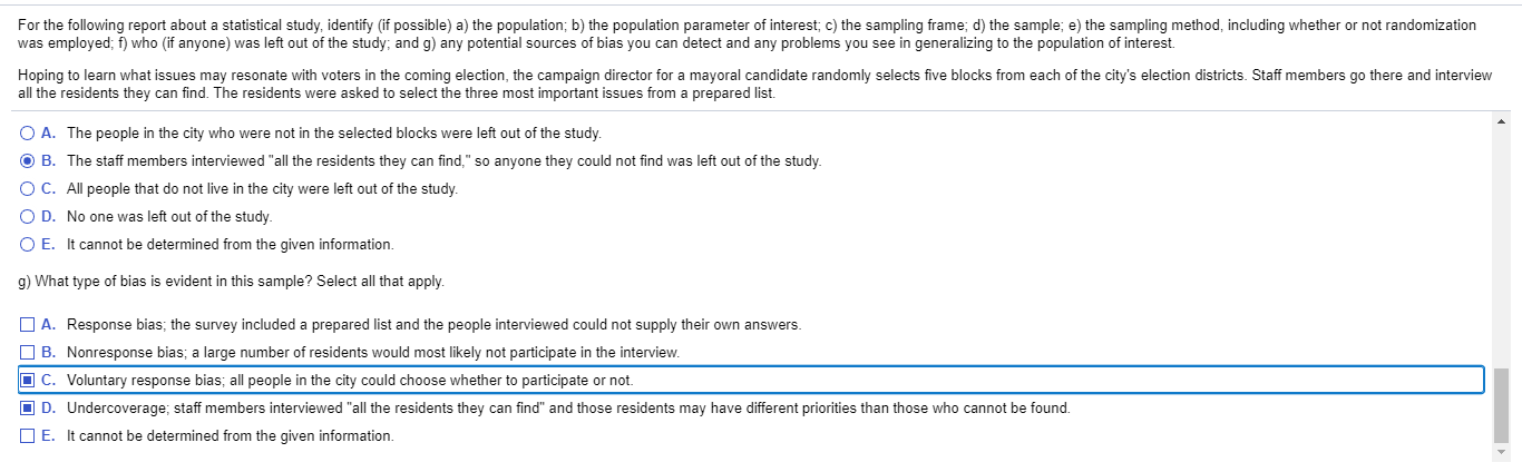 Solved For the following report about a statistical study, | Chegg.com