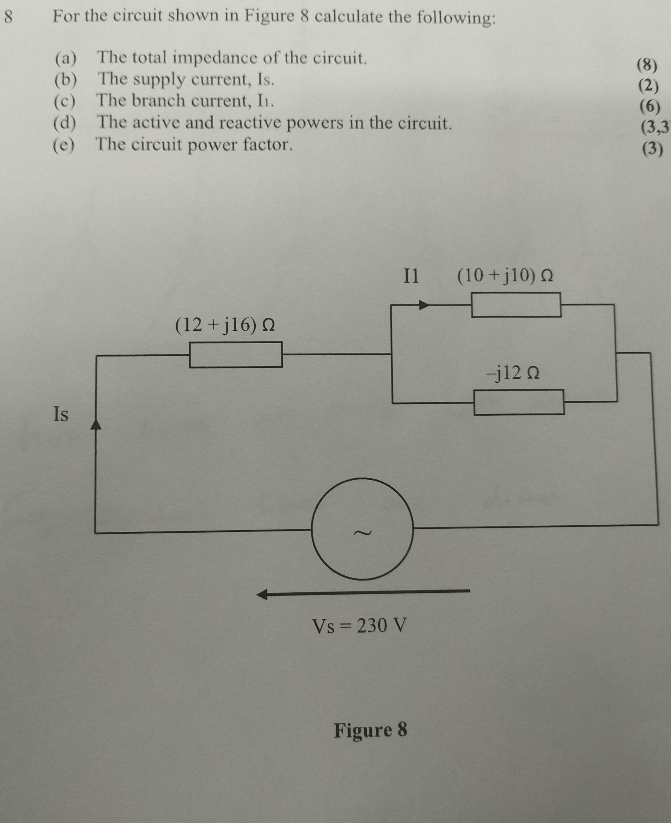 Solved 8 ﻿For The Circuit Shown In Figure 8 ﻿calculate The | Chegg.com