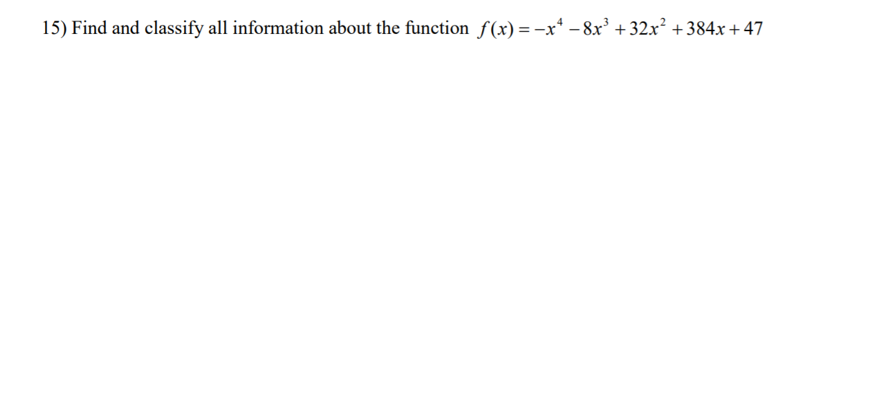 Solved 15) Find and classify all information about the | Chegg.com