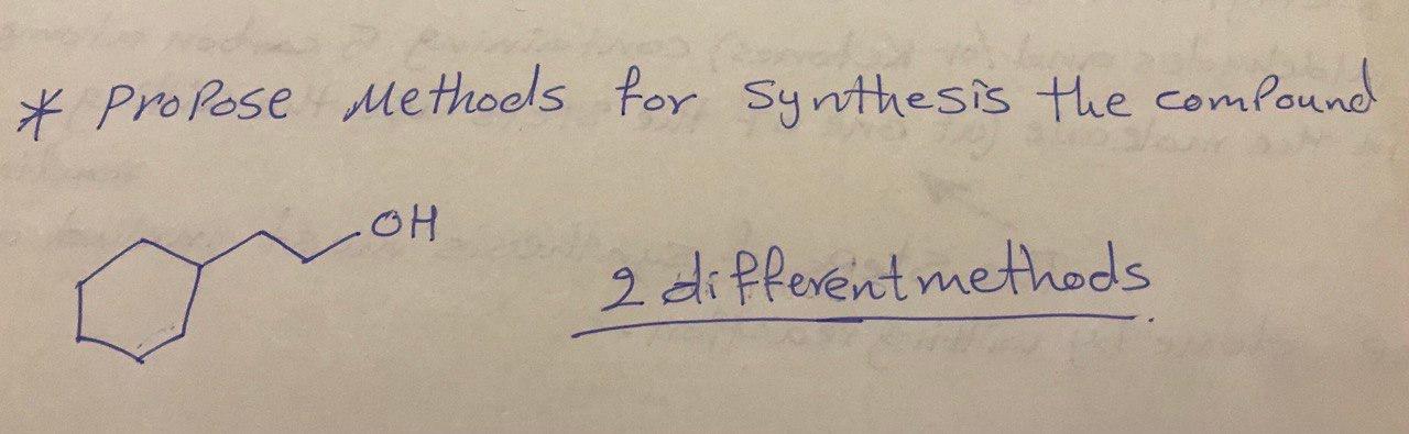 Solved * Propose Methods for Synthesis the compound .OH 2 | Chegg.com