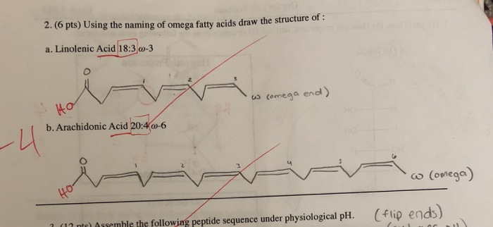 Solved 2. 6 pts Using the naming of omega fatty acids draw