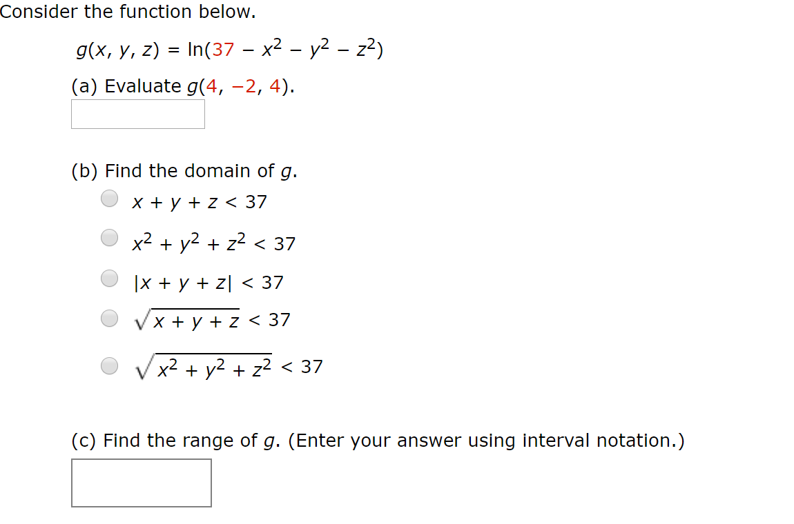 Solved Consider The Function Below G X Y Z In 37 X2 Chegg Com Solved Consider The Function Below G X Y Z In 37 X2 Chegg Com