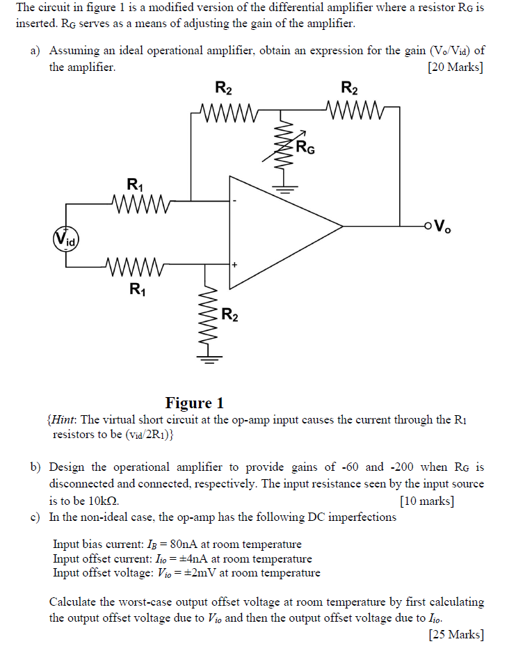 Solved The circuit in figure 1 is a modified version of the | Chegg.com