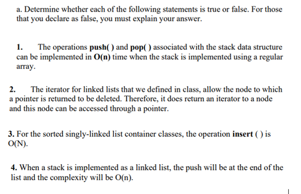 Solved C++. True or false. Only explain them if it is false. | Chegg.com