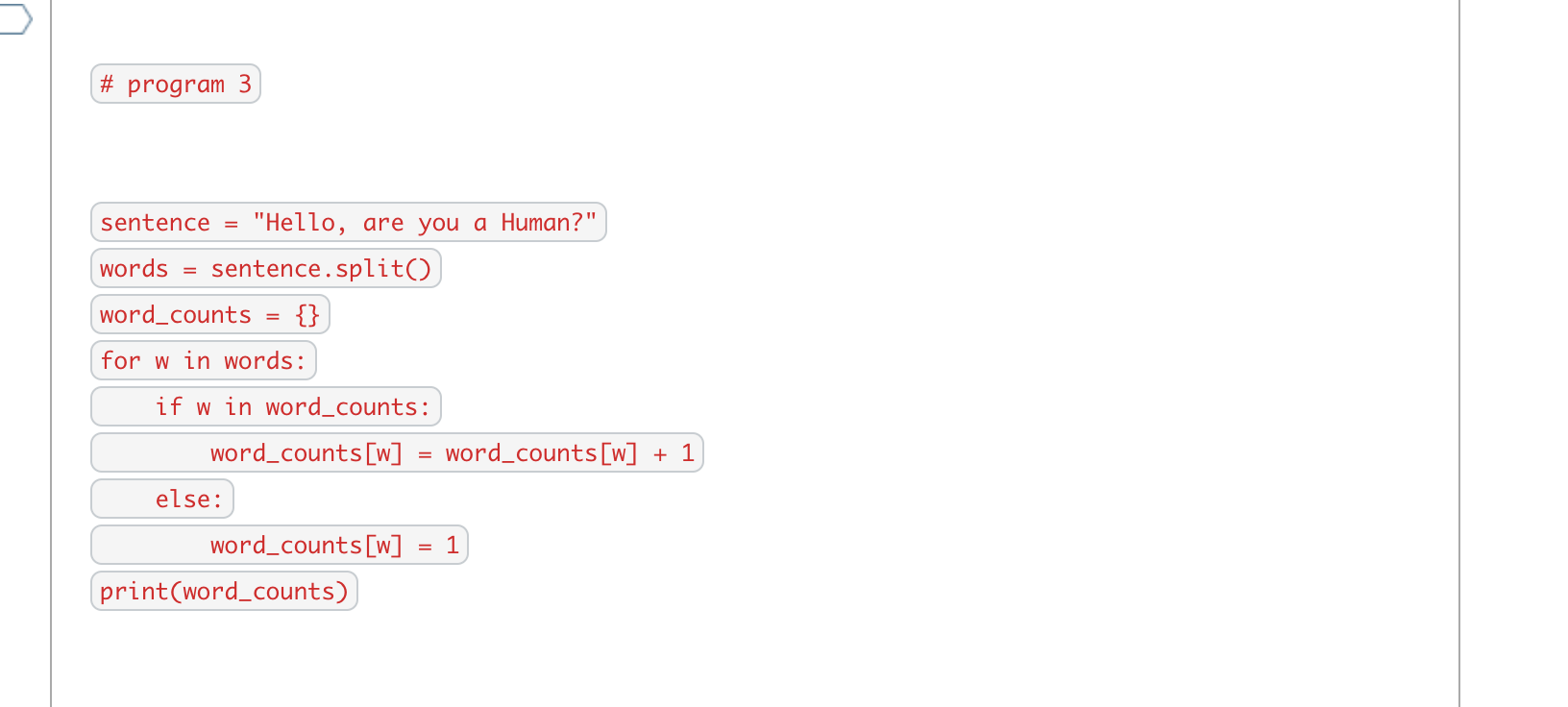 Solved \# program 3 sentence = 