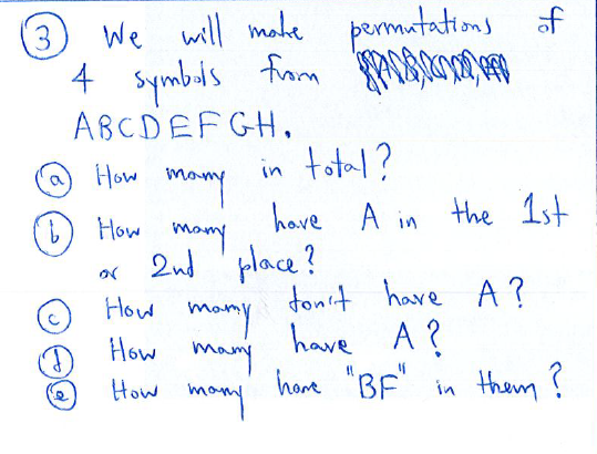 Solved 3 О ② How many We will make permutations of 4 symbols | Chegg.com