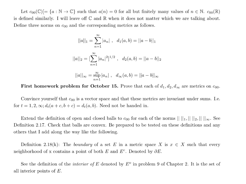 Solved Let Coo C A N C Such That A N O For All But Chegg Com