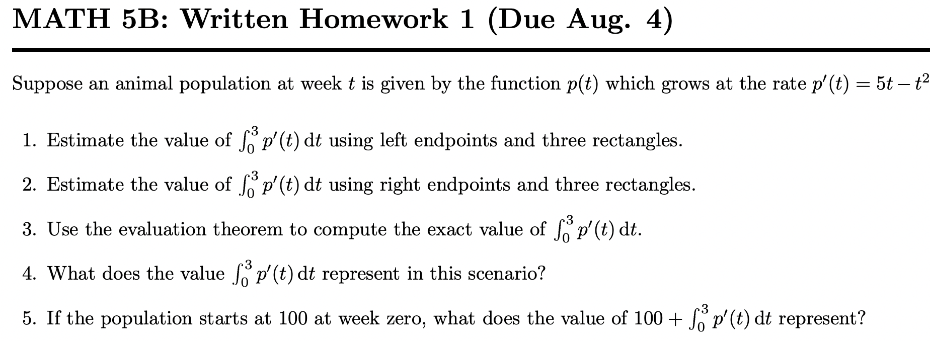 Solved MATH 5B: Written Homework 1 (Due Aug. 4) Suppose An | Chegg.com