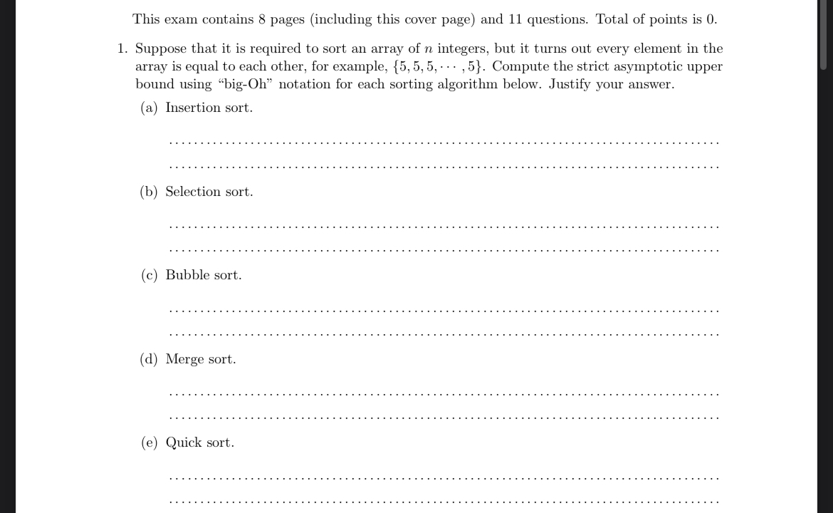 Solved This exam contains 8 pages (including this cover | Chegg.com