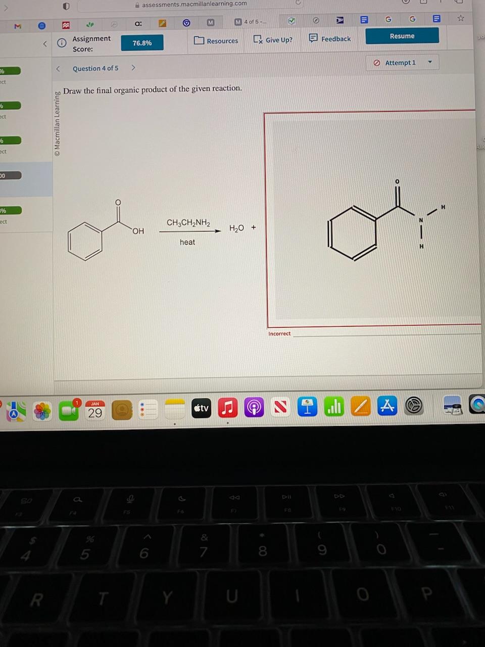 Solved Draw the final organic product of the given reaction.