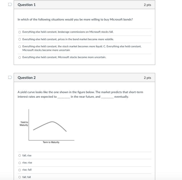Solved D Question 1 2 pts In which of the following | Chegg.com