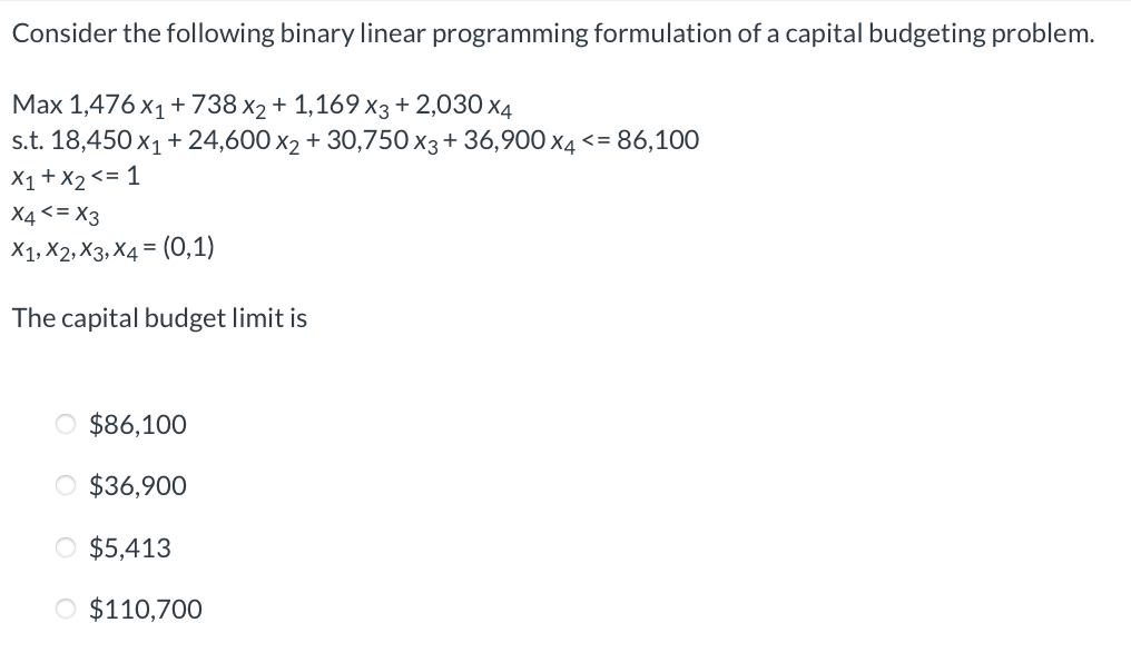 Solved Consider the following binary linear programming | Chegg.com