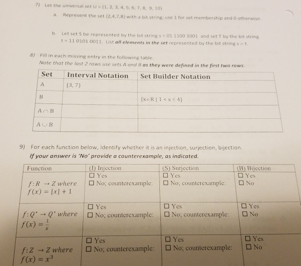 Solved Let The Universal Set U = 1, 2, 3, 4, 5, 6, 7, 8, 9, | Chegg.com ...