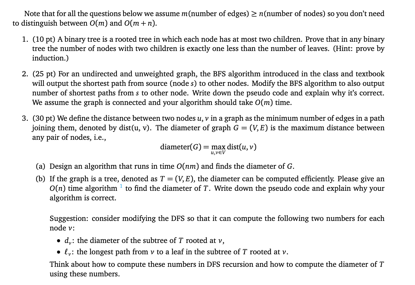 Solved Note that a tree with n nodes has n − 1 edges, so | Chegg.com