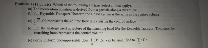 Solved Problem 1 (15 points) Which of the following are true | Chegg.com