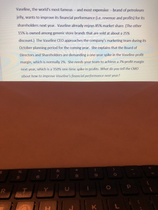 Solved Vaseline, the world's most famousand most expensive