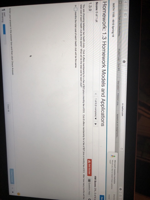 math models applications homework help