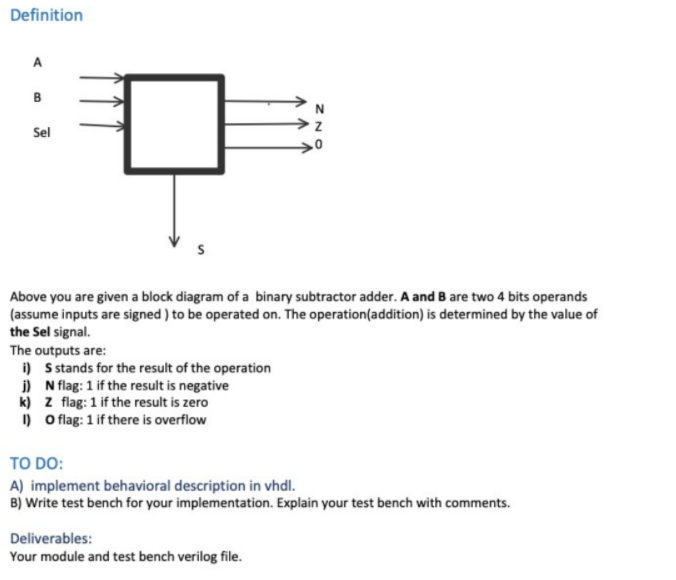 Solved Definition A B Sel Above you are given a block | Chegg.com