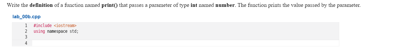 Solved Write the definition of a function named print() that | Chegg.com