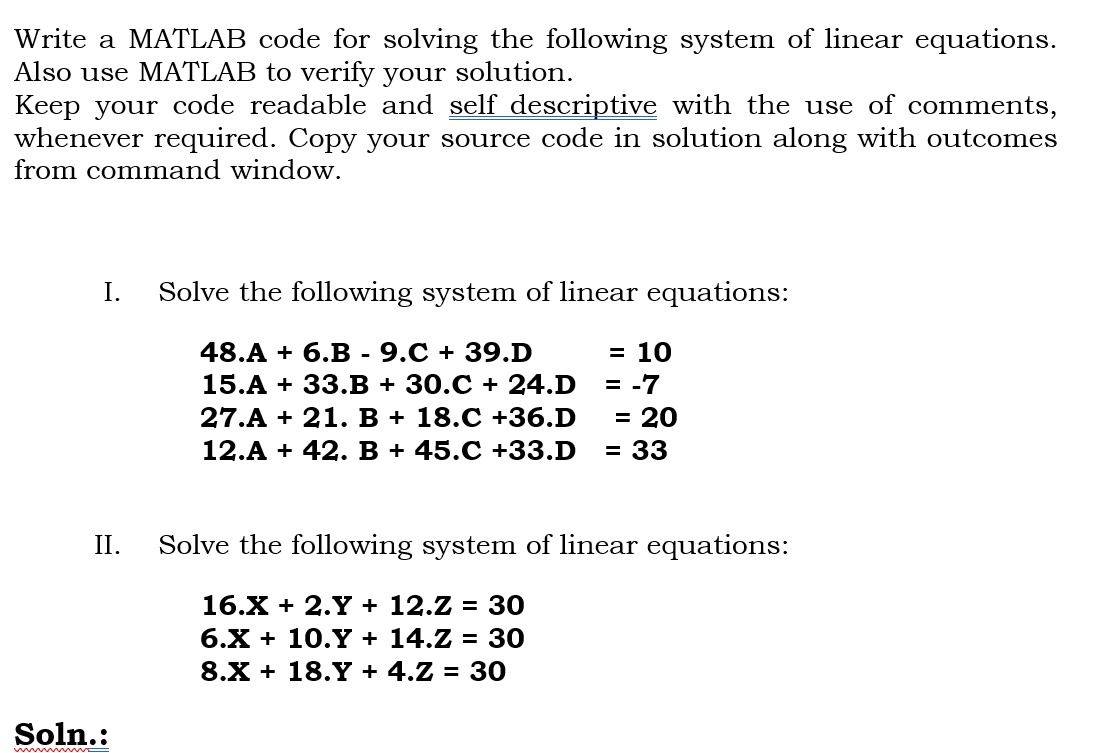 Solved Write a MATLAB code for solving the following system | Chegg.com