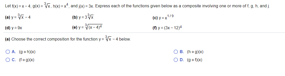 Solved Let F X X 4 G X X H X X4 And J X Chegg Com