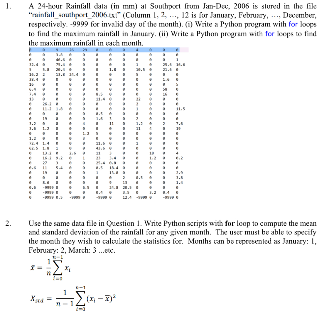 Solved Use the same data file in Question 1. ﻿Write Python | Chegg.com