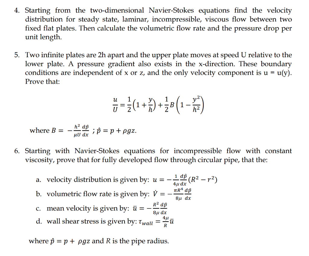 Solved 4. Starting From The Two-dimensional Navier-Stokes | Chegg.com