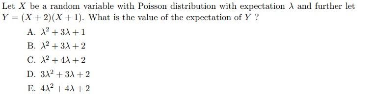 Solved Let X Be A Random Variable With Poisson Distribution | Chegg.com