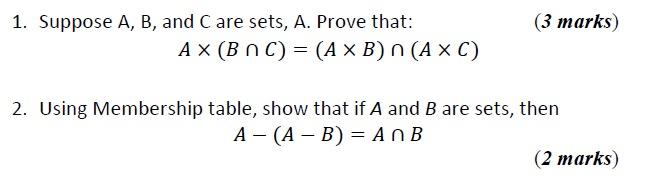 Solved (3 marks) 1. Suppose A, B, and C are sets, A. Prove | Chegg.com
