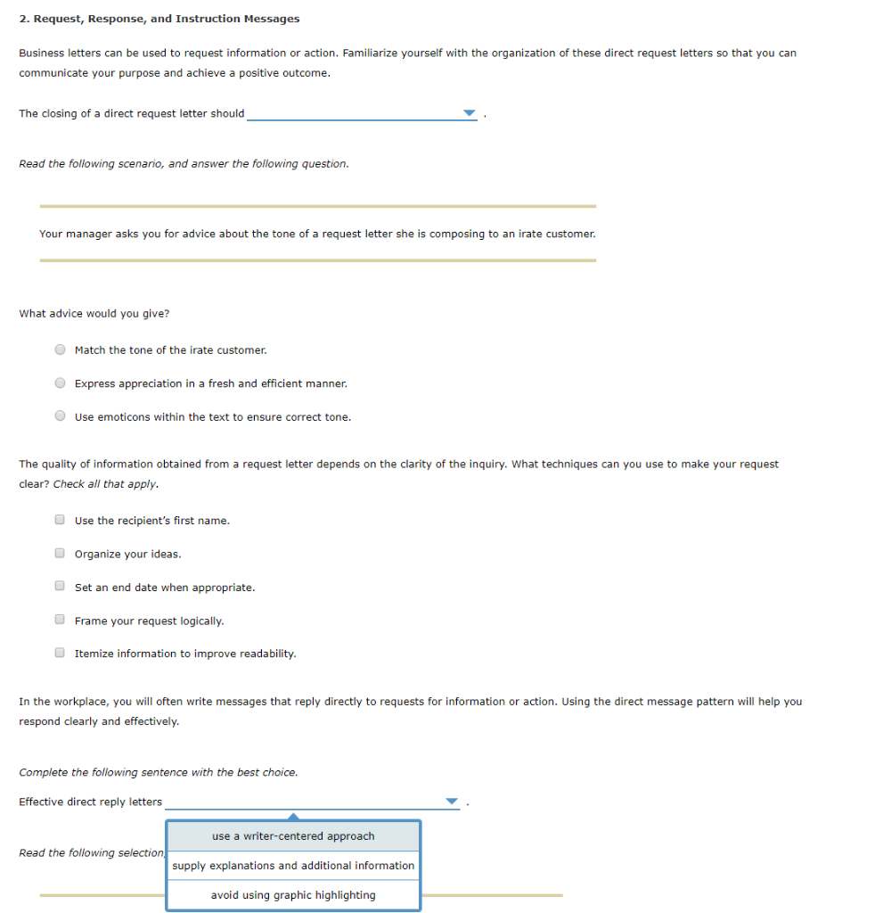 solved 2 request response and instruction messages bus request for information letter