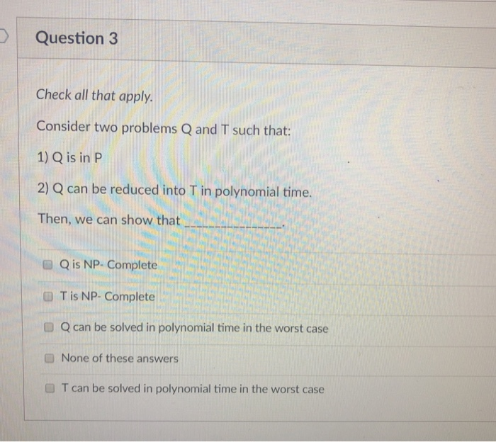 Solved D Question 1 Check all that apply. Consider two | Chegg.com
