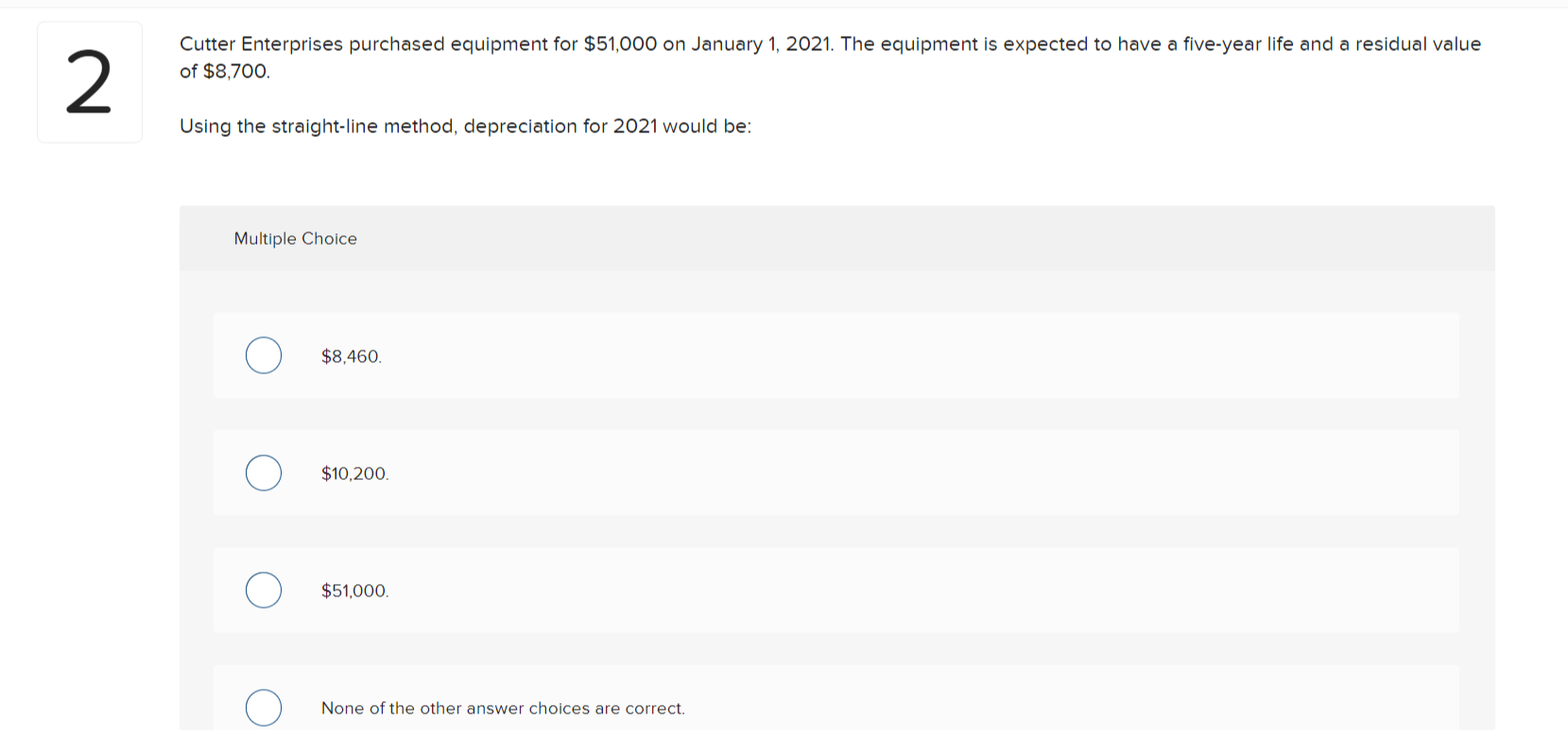 Solved Cutter Enterprises purchased equipment for 51,000 on