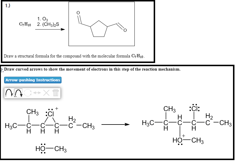 C7H10 1.03 2. (CH3)2S Draw a structural formula for the compound with the m...