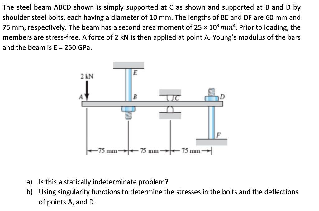 Solved The steel beam ABCD shown is simply supported at C as | Chegg.com