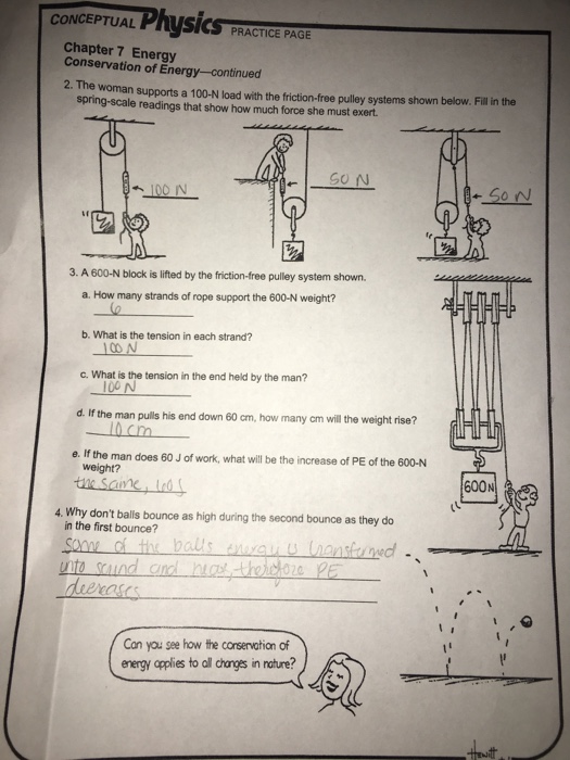 Conservation Of Energy Worksheet Answers - Promotiontablecovers