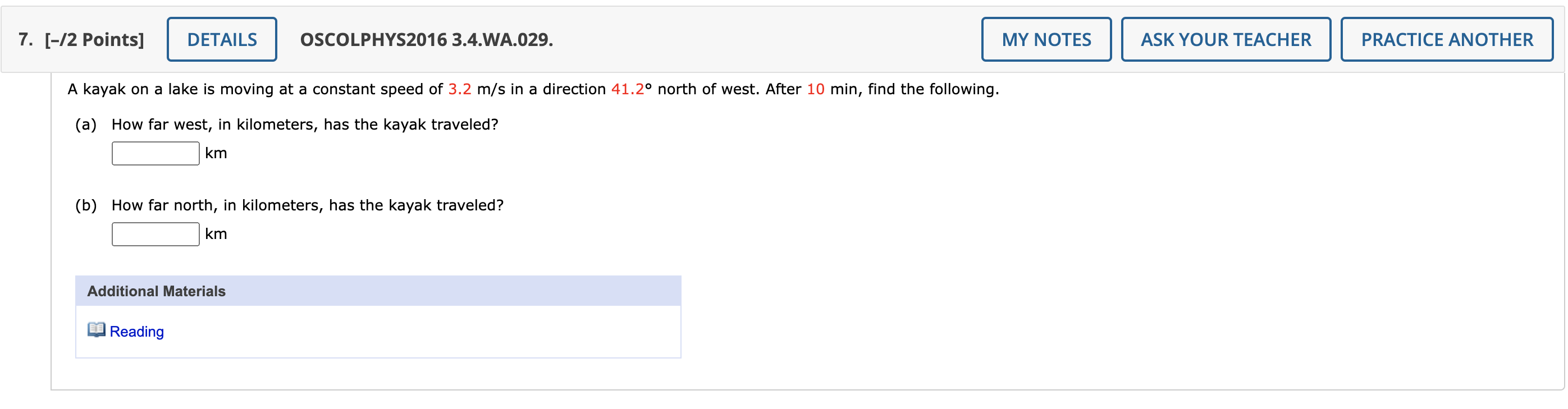 Solved A kayak on a lake is moving at a constant speed of | Chegg.com