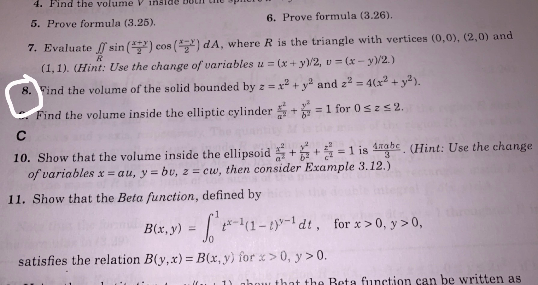 Solved 4 Find The Volume V Inside 6 Prove Formula 3 26 Chegg Com