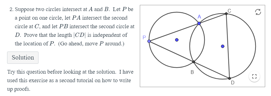 Solved 2. Suppose two circles intersect at A and B. Let P be | Chegg.com