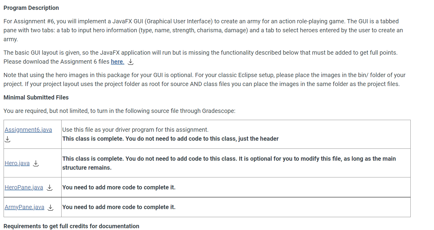 Program Description For Assignment #6, you will | Chegg.com