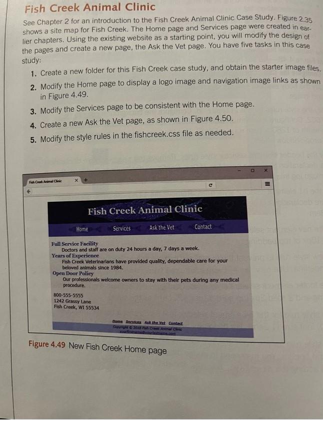 Solved Fish Creek Animal Clinic See Chapter 2 for an