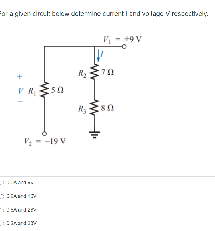 Solved For A Given Circuit Below Determine Current I And | Chegg.com